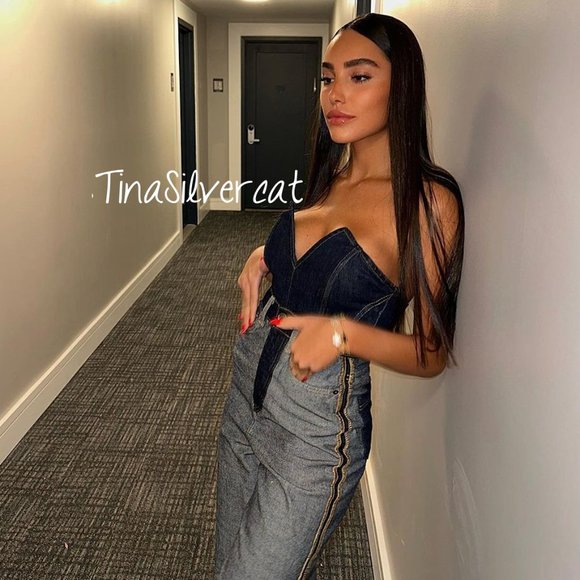 BLOGGER'S FAVE! Zara ZW Split Denim Corset NWT - Picture 1 of 17